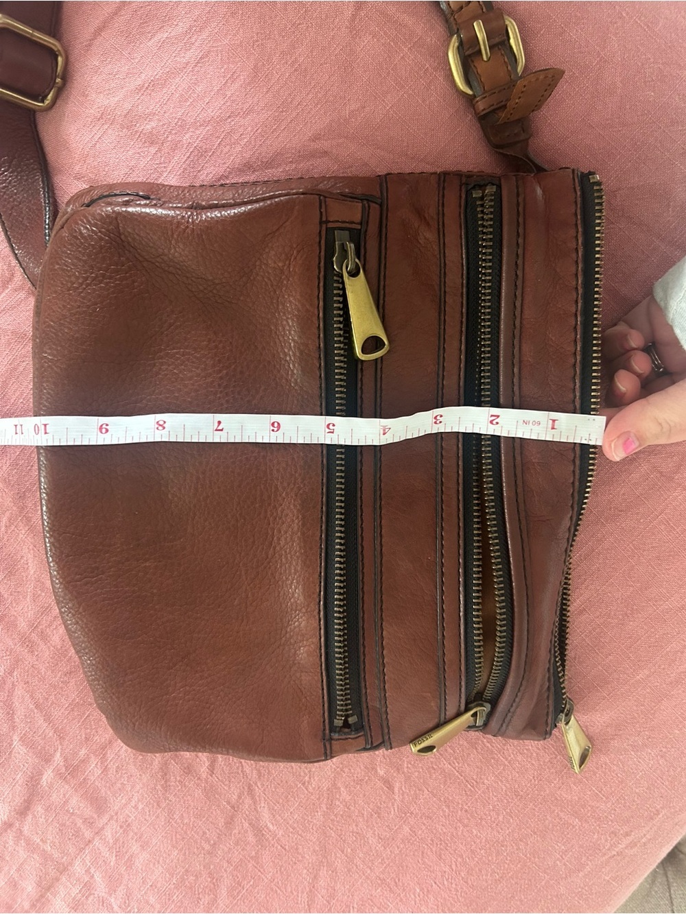 Vintage Fossil Brown Leather Crossbody Bag - Picture 11 of 12